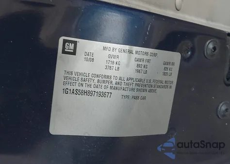 2009 Chevrolet Cobalt Ls from USA, damaged, VIN 1G1AS58H897193677